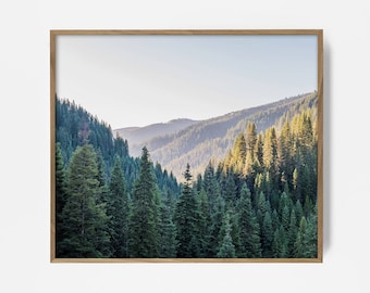 mountain valley, rustic print, beautiful landscape, pine decor, rustic cabin, tree art, fall print, printable photography, printable wall