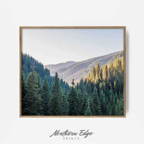 mountain valley, rustic print, beautiful landscape, pine decor, rustic cabin, tree art, fall print, printable photography, printable wall