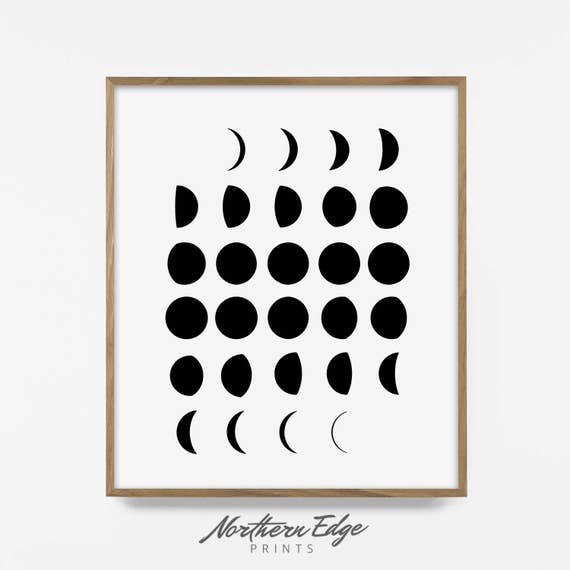 Moon Phases Print Moon Print Moon Phase Art Printable Moon - Etsy