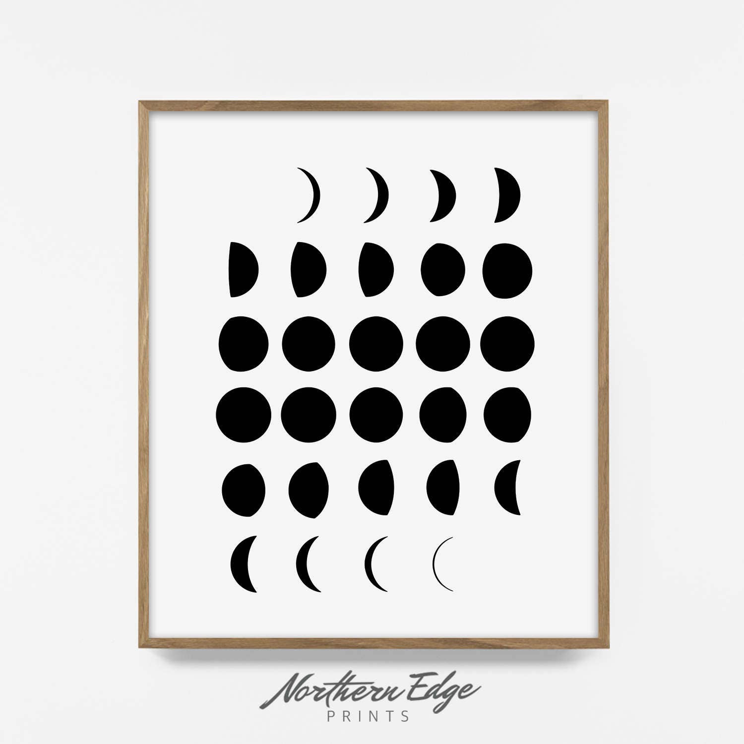 Moon Phases Print Moon Print Moon Phase Art Printable Moon - Etsy