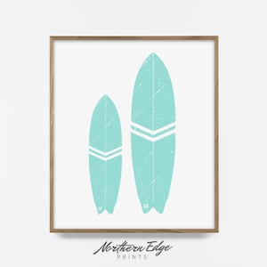 teal surf print, turquoise surf decor, surf artwork decor, turquoise print, aqua decor, printable surf art, surfboard art, surf board print