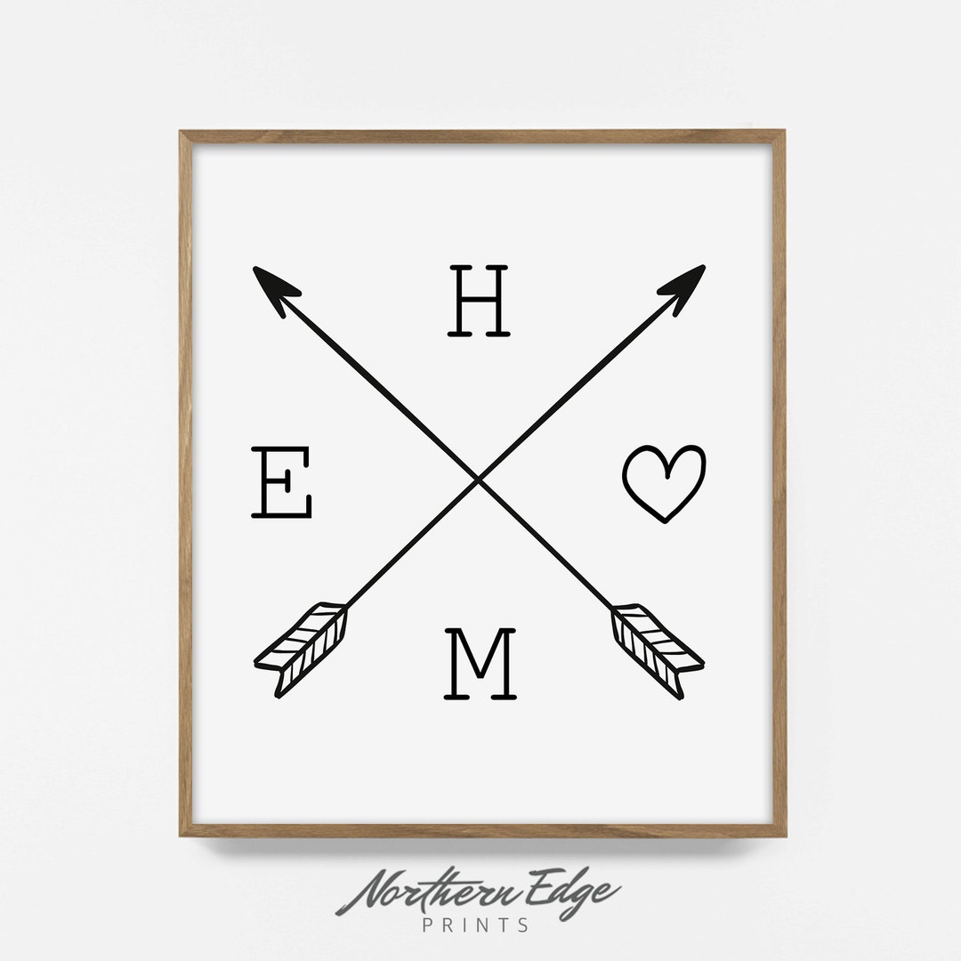 Home Arrow Print, Printable Wall Art, Arrow Wall Art, Home Quote Print