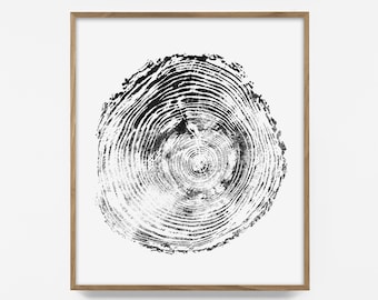 log ring print, tree ring print, wood ring art, log ring art, tree ring art, autumn art, wood décor, tree print, forest art, log print snow