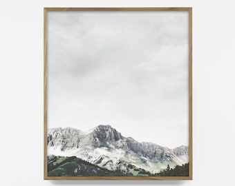 Arte de pared de montaña, impresión de montaña imprimible, arte rústico, paisaje natural, impresión de naturaleza, impresión de naturaleza minimalista, arte de pared nórdico, foto de montaña