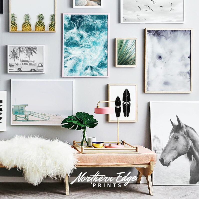 horse print, black and white horse photo, printable horse print, nordic horse art, equestrian print, printable art, horse decor, wild horse image 2