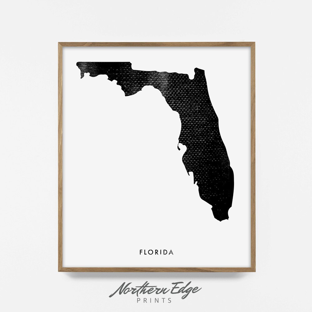 Florida Map Printable Art United States Print Printable US - Etsy