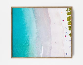 arial beach print, tropical shoreline, wall art, tropical print, arial print, arial beach photo, arial beach art, drone wall print, wave art