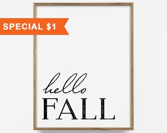 hello fall wall print, autumn print, fall art, quote wall art, printable decor, diy fall art, thanksgiving decor, leaf decor, fall 202041