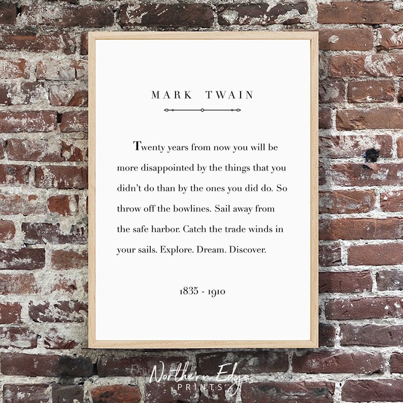 mark twain print, printable quote, inspirational quote print, printable words, adventure art, sail quote, nautical art, inspirational print image 4