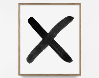Love Print, XO Wall Art, Brush Stroke, Typography Print, Modern Minimal, Ink Painting, Home Decor, Simple, Abstract Wall Art, Scandinavian