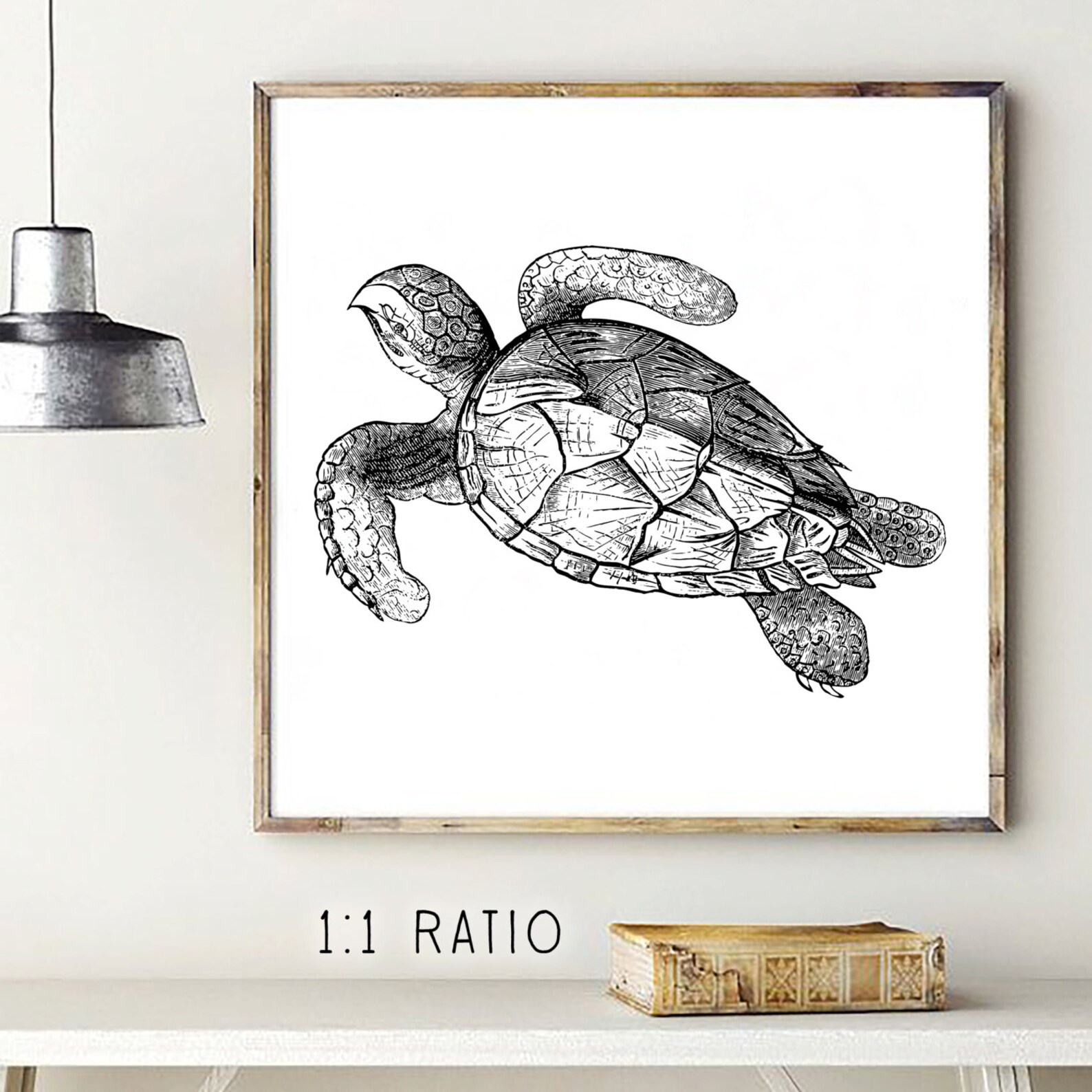 Sea Turtle Printable Illustration Print Poster Summer - Etsy
