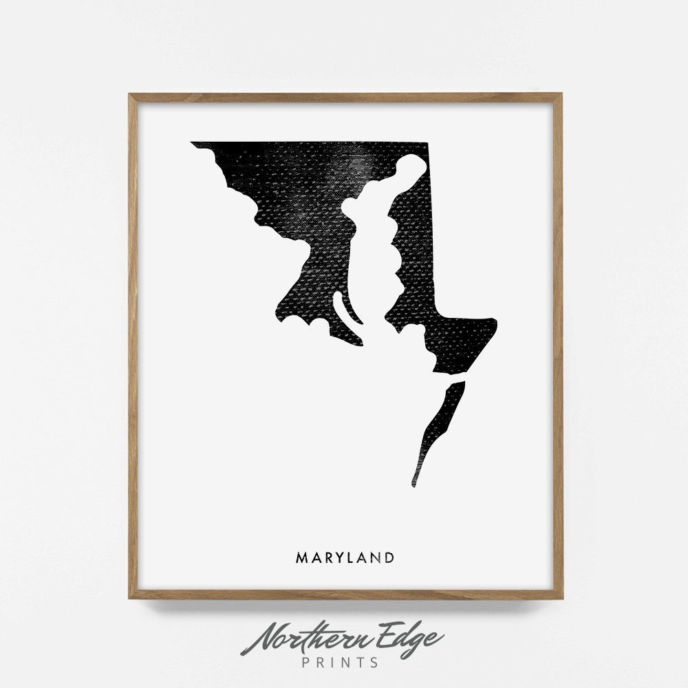 Maryland Map Printable Art United States Print Printable | Etsy