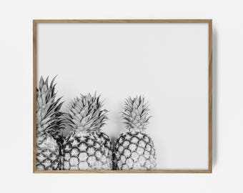 bw pineapples, pineapple print, cute pineapple print, pineapple wall art, tropical wall print, tropical print, tropical art, tropical decor