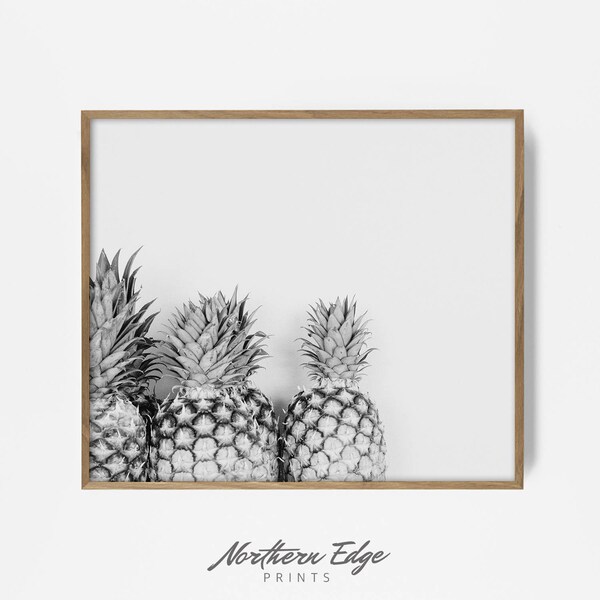 bw pineapples, pineapple print, cute pineapple print, pineapple wall art, tropical wall print, tropical print, tropical art, tropical decor