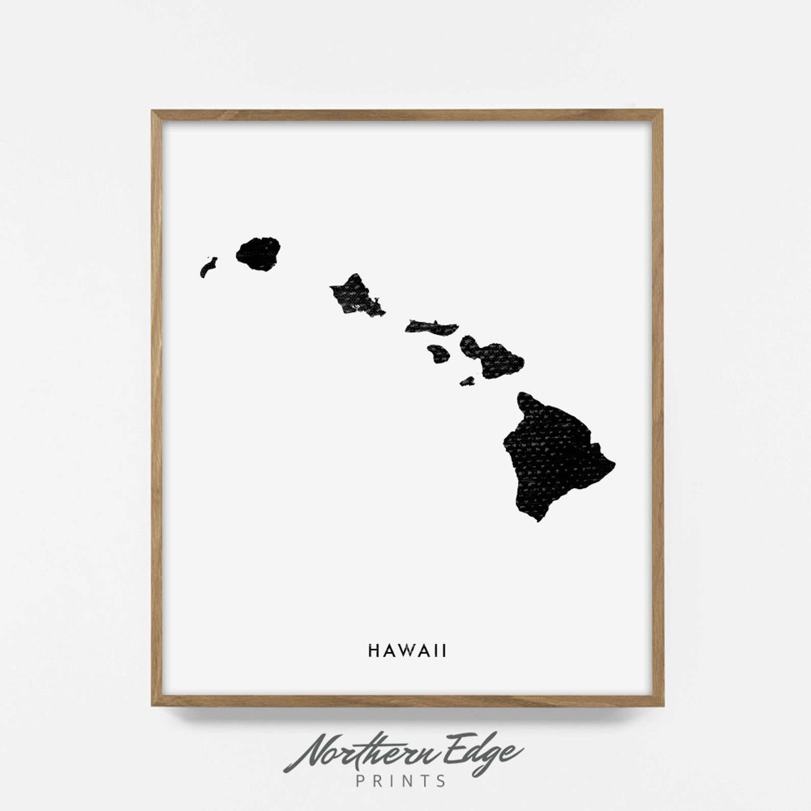 Hawaii Map Print Printable Hawaii Art Hawaiian Island Map - Etsy