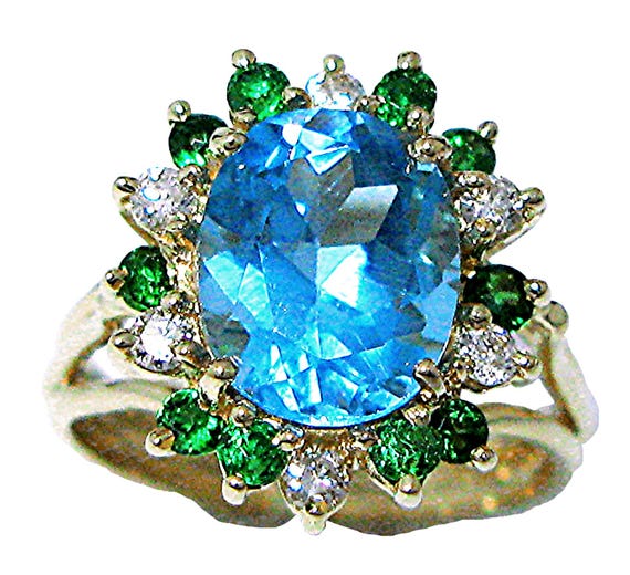 10K gold ring with blue heart shaped stone, size 6.75 (LIND) 10K gold ring with blue heart shaped stone, size 6.75 (LIND)