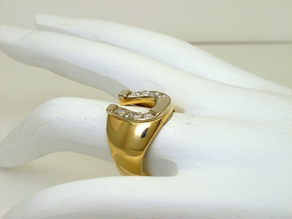 Horseshoe diamond ring mens best sale