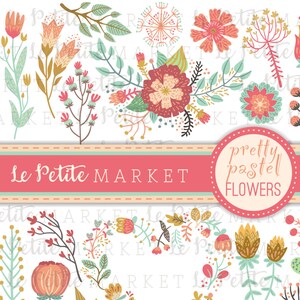 Country Flowers Floral Clip Art Images, spring flowers, floral design, clipart flower, floral flower design, clip art flowers