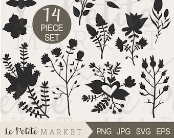 Flower silhouette | Etsy