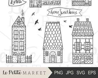 Sweet home clipart | Etsy