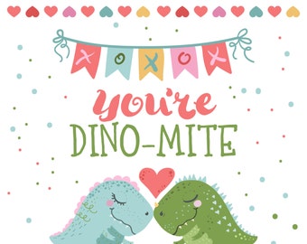 Valentines Day Clip Art Set, Valentine Dinosaurs Clipart, Dinosaur Clip Art, Cute Valentine Clip Art, Pink Mint Instant Download, XOXO Rawr