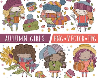 Cute Winter Girl Clipart, Cute Farm Girl Clipart Images, Cute Girl Clip Art Images, Fashion Girl Clipart, Kawaii Girl Clipart PNG