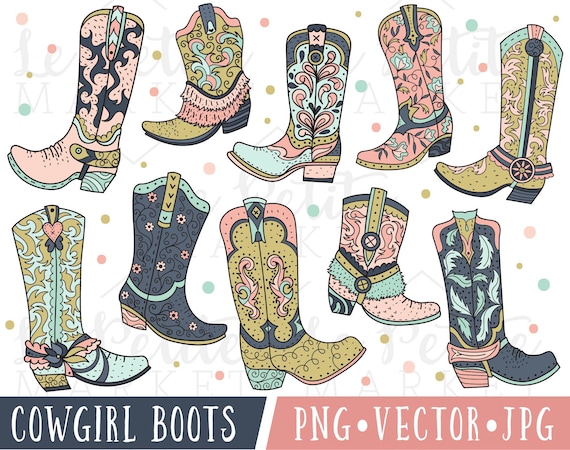 Pink Cowgirl Boot Clipart Cowboy Boot Clipart Cowboy Boot - Etsy Canada