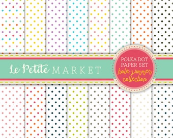 Polka Dot Digital Paper, Scrapbooking Pattern (Digital Download)