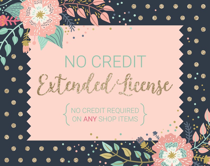 No Credit Extended License / No Credit Required for ALL Shop Items, Digital Stamp Set or Clip Art Sets image 1