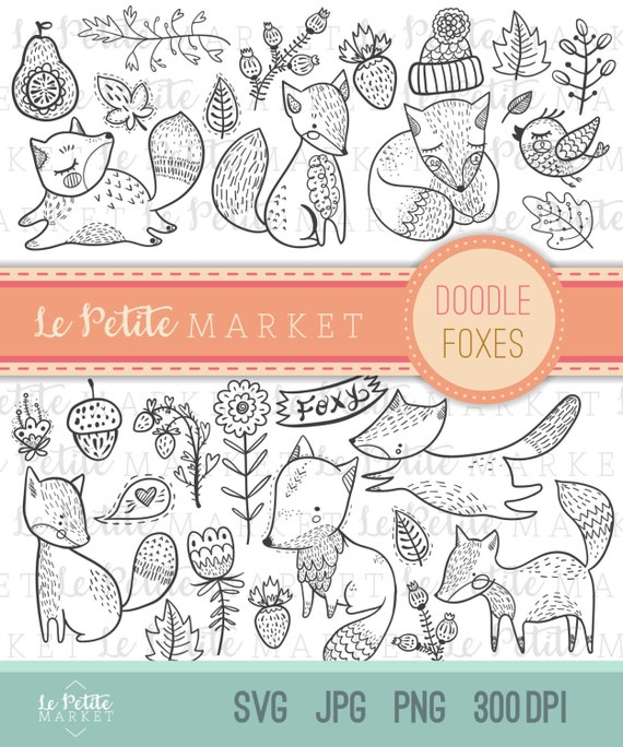 Download Cute Fox Clip Art Fox Clipart Svg Fox Illustration Digital Etsy