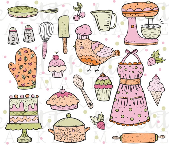 Niedlich Backen Clipart Kuche Cliparts Clipart Vogel Etsy