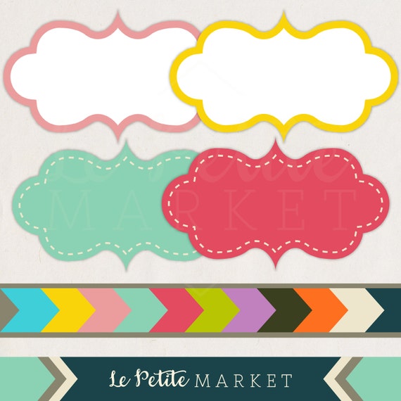 Digital Label Clip Art Multi Color Labels Printable Label Etsy