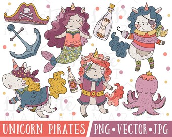 Cute Unicorn Clipart Images, Cute Unicorn Clip Art, Cute Pirate Clipart, Pirate Clip Art, Cute Valentine Clipart, Unicorn Pirate Clipart PNG