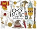 Wizard Magic Clipart Images, Magic House Colors Goblet Magician Witch Clip Art Set, Wizard Birthday, Magic Themed Birthday, Wizard School