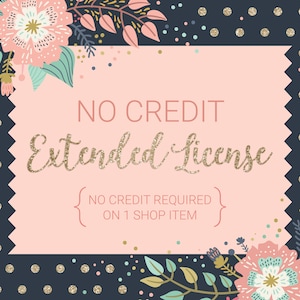 No Credit Extended License for 1 Item, Digital Stamp or Clip Art