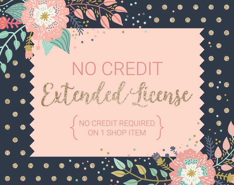 No Credit Extended License / No Credit Required on 1 Shop Item, Digital Stamp Set or Clip Art Set image 1