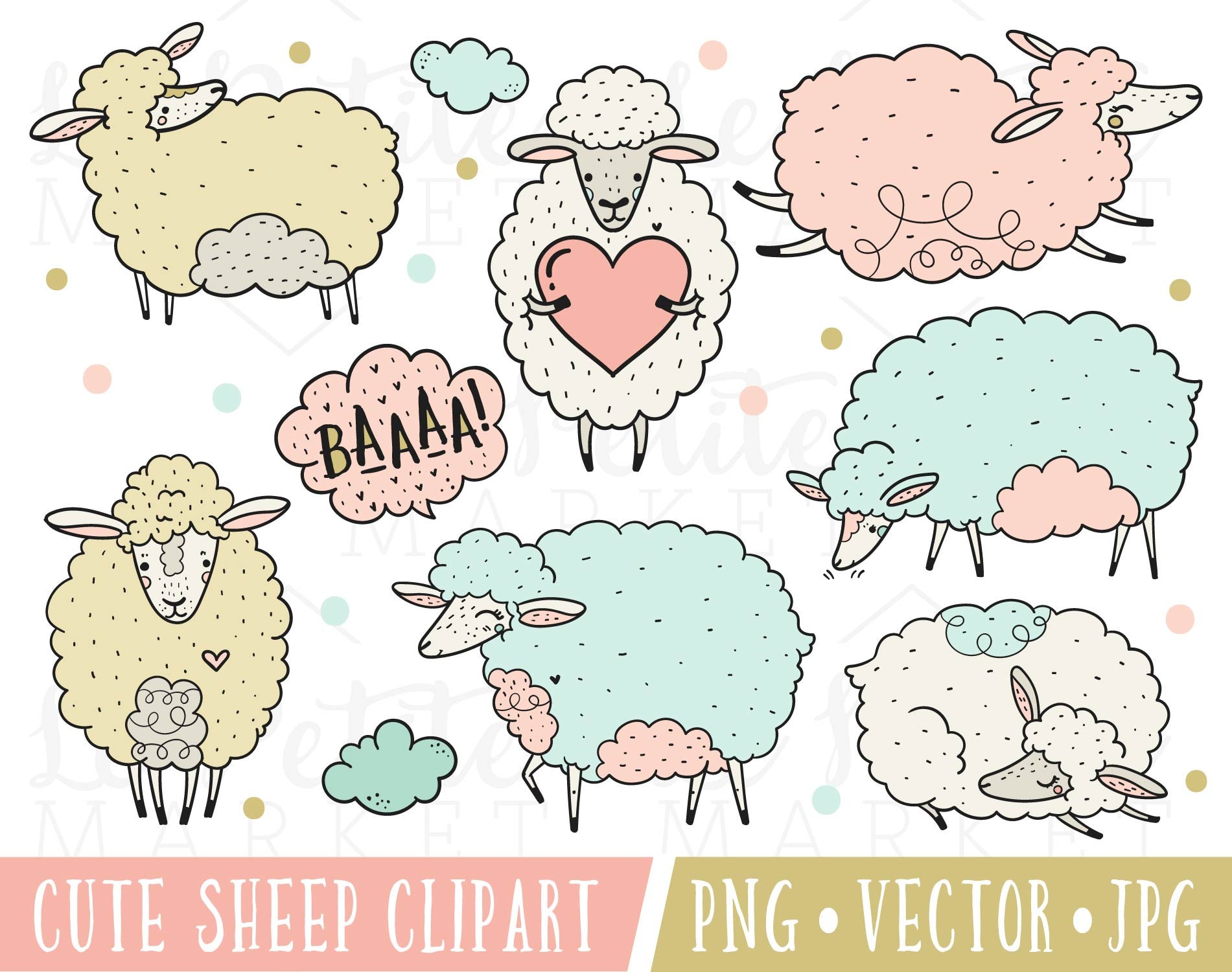 Counting Sheep Clip Art