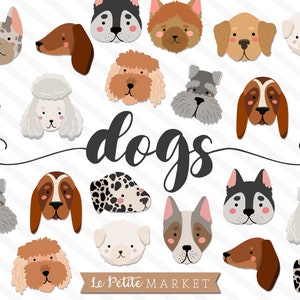Dog PNG Clipart Images, Hand Drawn Dog Sublimation Designs, Chow Dalmatian Hound, Goldendoodle PNG, Cute Dog Faces Clip Art, Husky Poodle