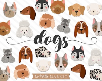 Dog PNG Clipart Images, Hand Drawn Dog Sublimation Designs, Chow Dalmatian Hound, Goldendoodle PNG, Cute Dog Faces Clip Art, Husky Poodle