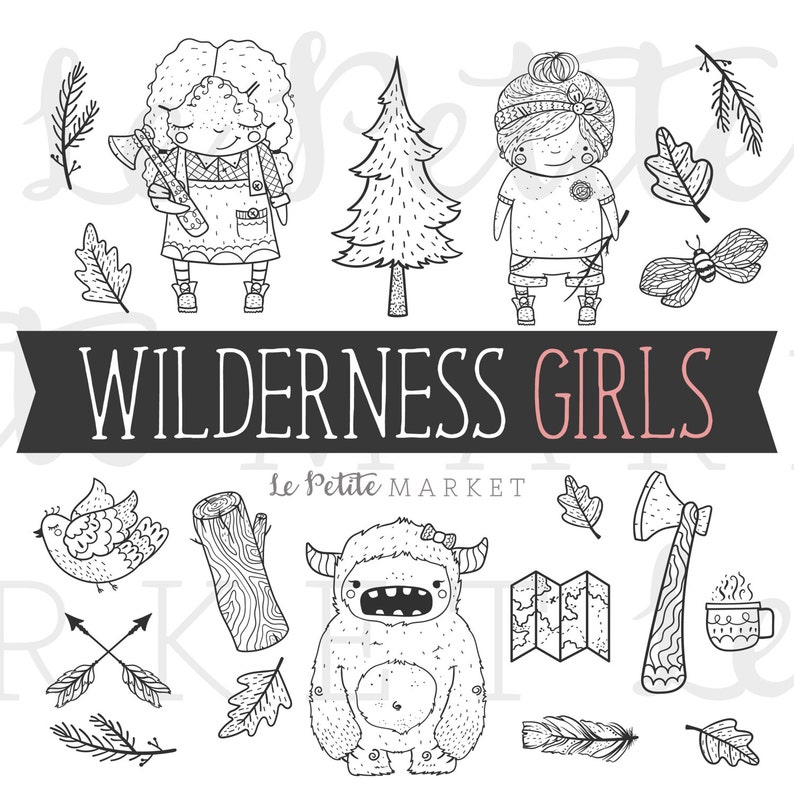Cute Lumberjack Clip Art Set Girl Clipart Girl Lumberjack Etsy