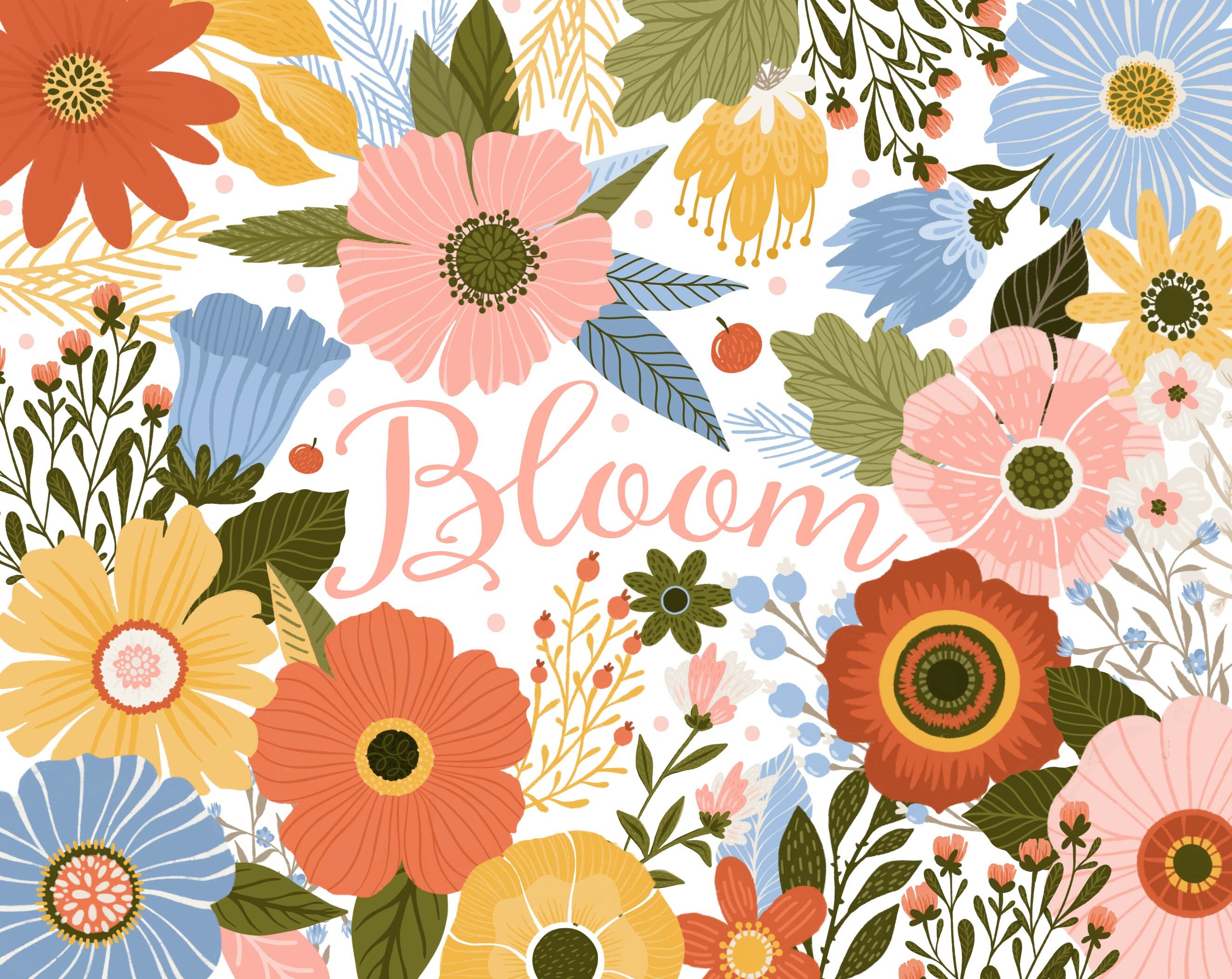 Flower Clipart Blush Blooms Floral Wedding Clip Art Spring | Etsy