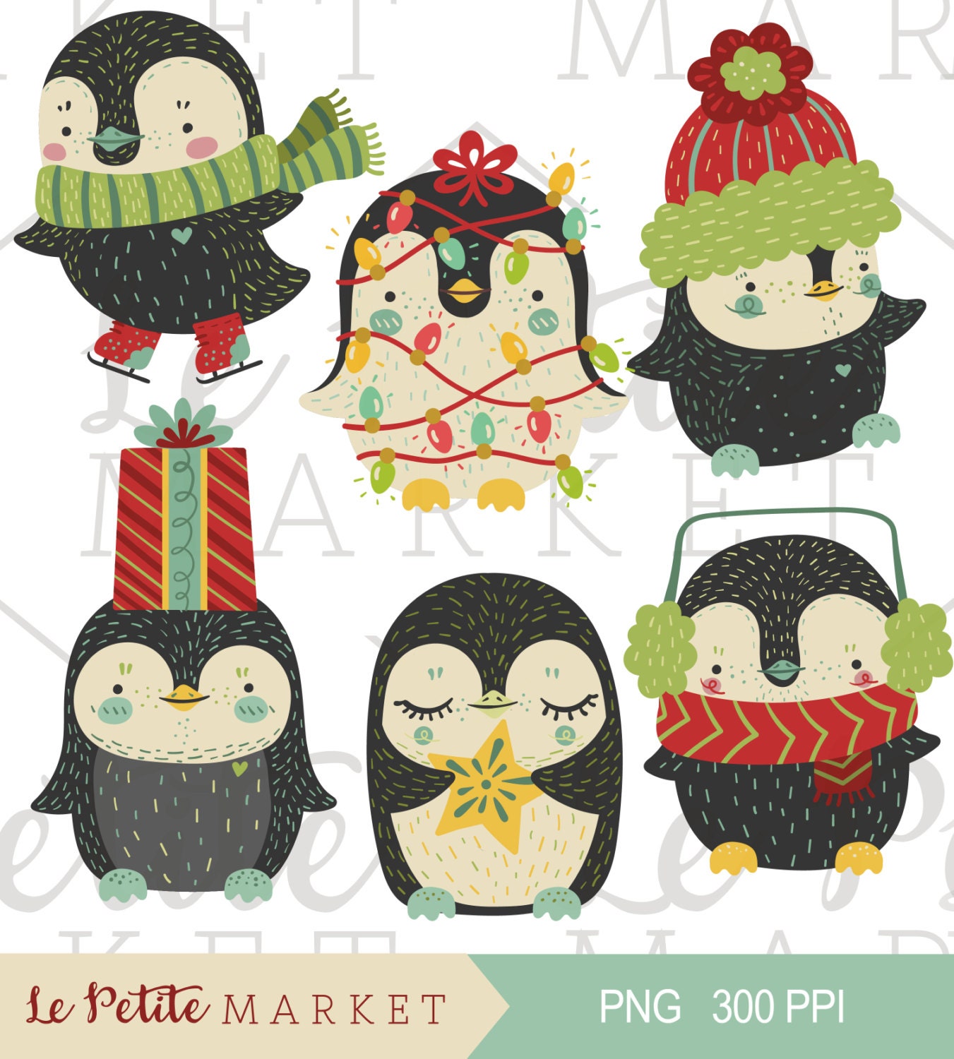 Niedliche Urlaub Pinguin ClipArt, Pinguin Clipart Weihnachten, Urlaub Pinguin  Illustration festgelegt, Cute Weihnachten ClipArt, Penguin Clipart - .de