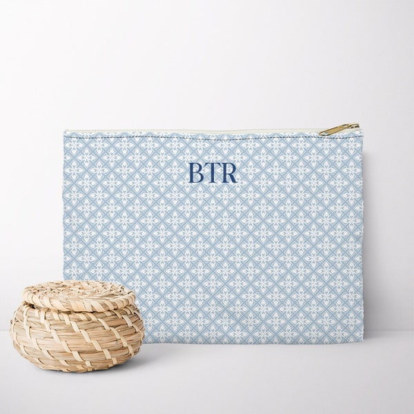 Monogram Pouch Custom Zipper Pouch with Initials Accessory Bag Monogrammed Pouch Personalized Bridesmaid Gift Custom Makeup Bag Monogram