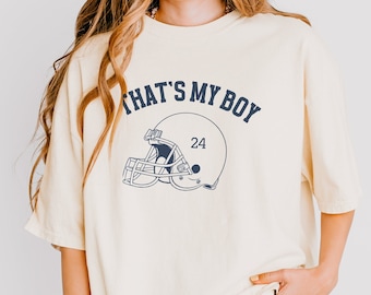 Custom Number Football Mom Shirt: Personalized Comfort Colors Tee