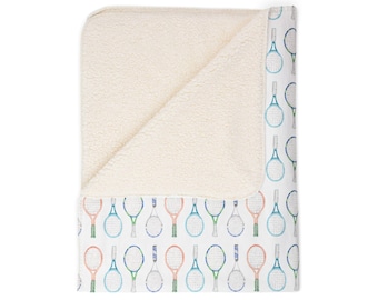 Pastel Tennis Sherpa Blanket Preppy Throw Tennis Lover Gift Grandmillennial Home Decor Country Club Aesthetic Tennis Gift Sporty Dorm