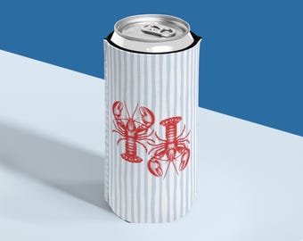 Lobster Slim Can Cooler: Maine Beach Party Drinkware