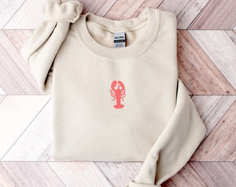 Maine Lobster Sweatshirt: Coastal Crewneck, Beach Vacation Gift
