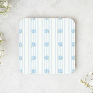 Hydrangea Coaster Set: Grandmillennial Preppy Home Decor