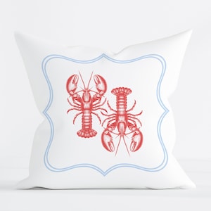 Lobster Pillow Nautical Decor Beach House Pillow Lobster Throw Pillow Nautical Throw Pillow Preppy Pillow for Boy Bedroom Lobster Bedding