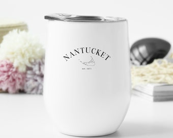 Nantucket Tumbler Stainless Steel Nantucket Drinkware for Massachusetts Housewarming Insulated Travel Mug